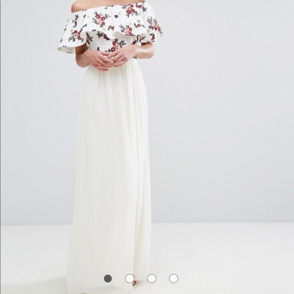 white bardot maxi dress